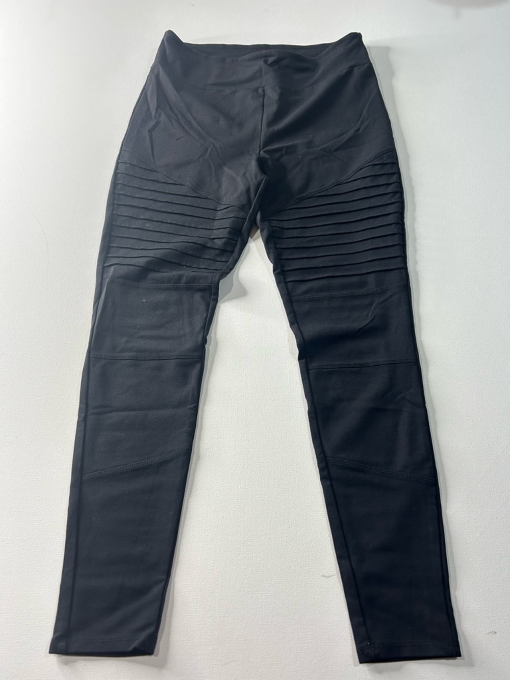 LuLaRoe Medium Luxe Black Ribbed Moto Leggings